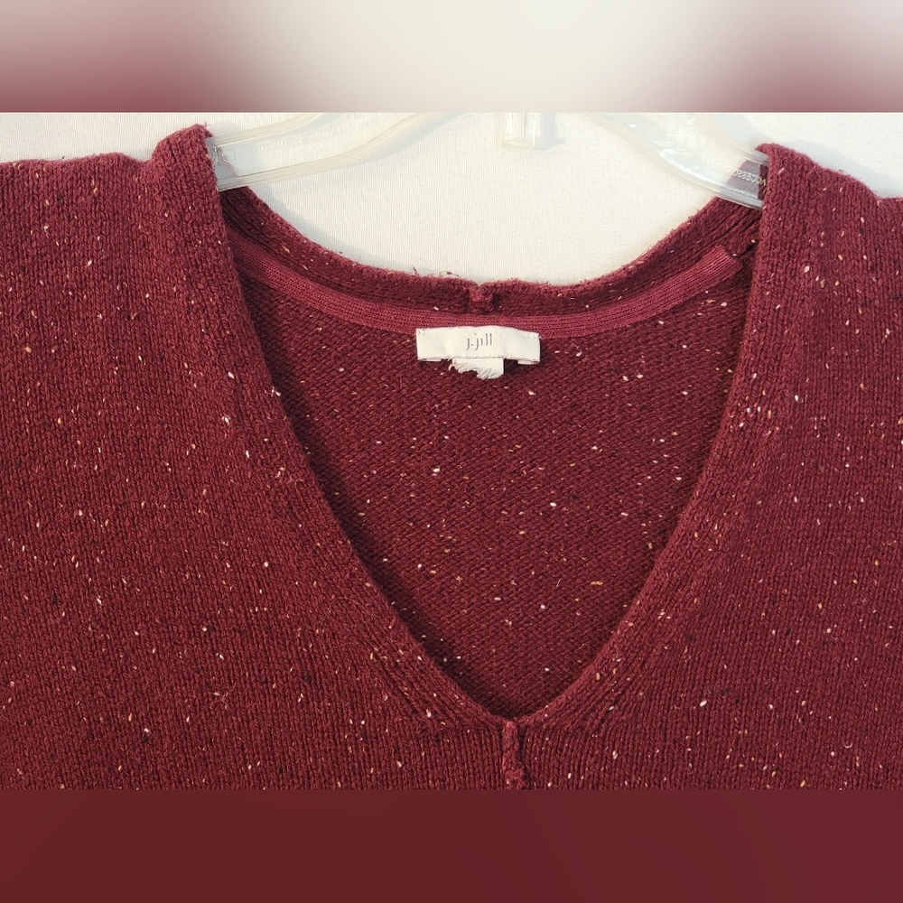 J. Jill V-Neck Long Sleeve Cotton Tunic Sweater Size M/L(?) - Picture 3 of 9